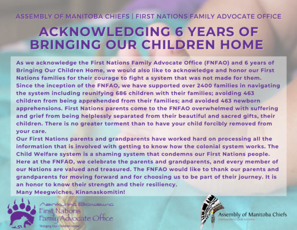 Acknowledging 6 Years of Bringing Our Children Home